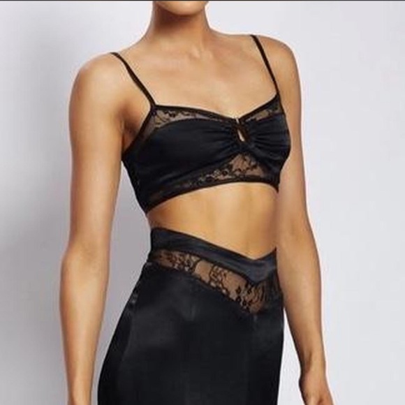 Meshki Other - Meshki Caity U-bar Black Corset Crop Top